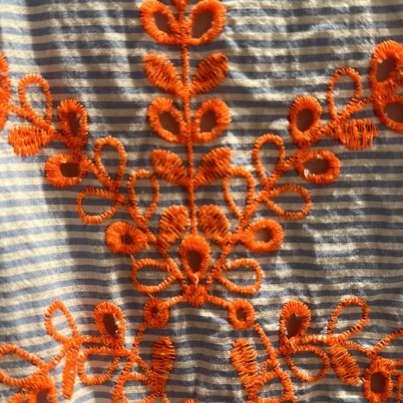 Tularosa | Ari Embroidered Dress | Eyelet Orange Blue - Picture 9 of 17